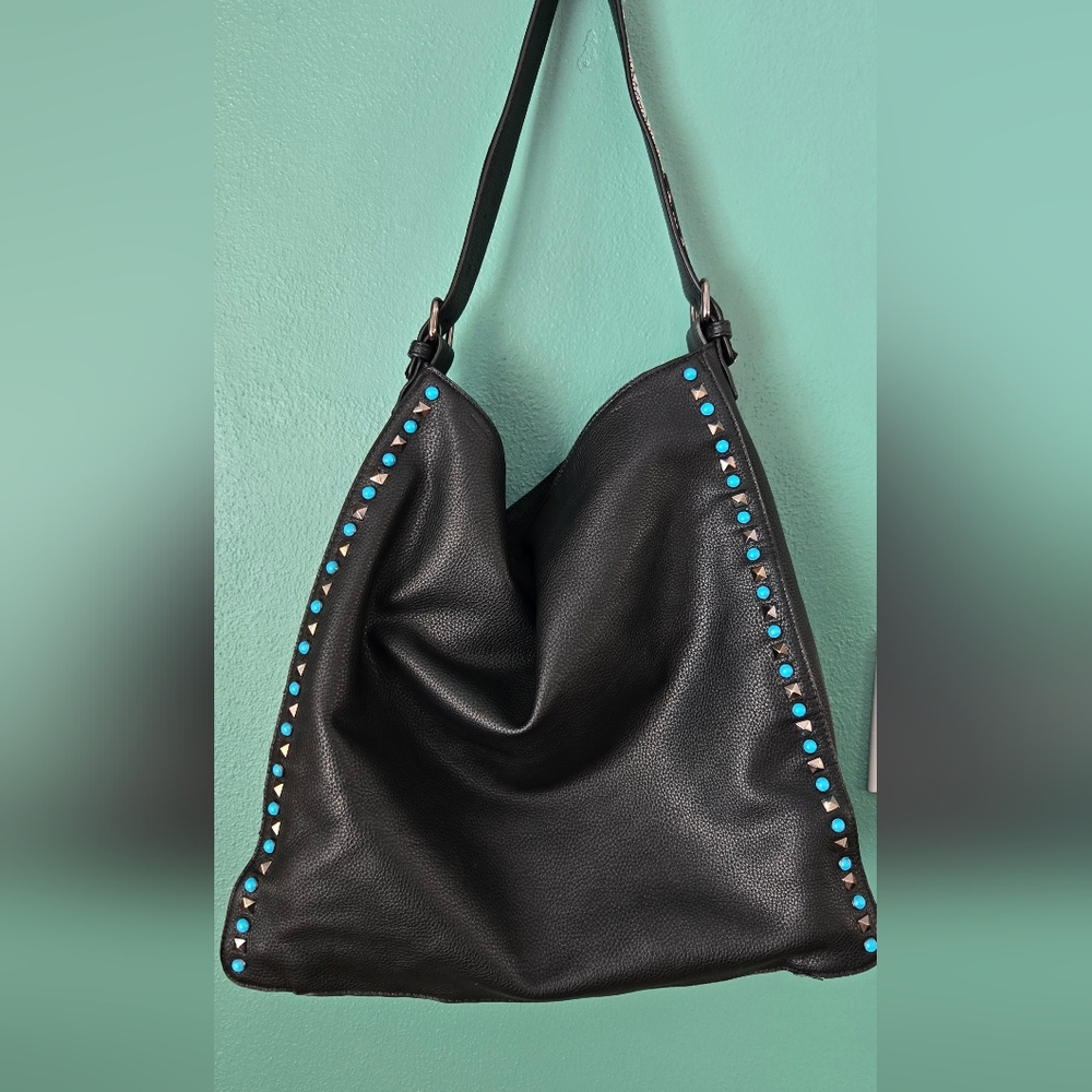 Beautiful Turquoise Studded Handbag